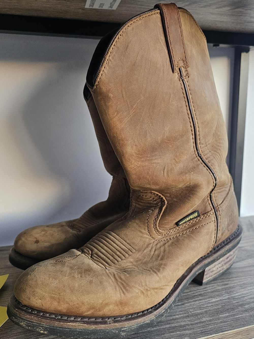Dan Post Men's Waterproof Brown‎ Leather Work Cowboy Boots Western Size 10D